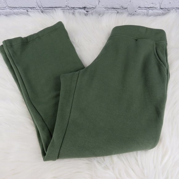 Women's Petite Lush Lined Jersey Pant w/ Light Boot Cut - Dark Olive - Picture 5 of 5